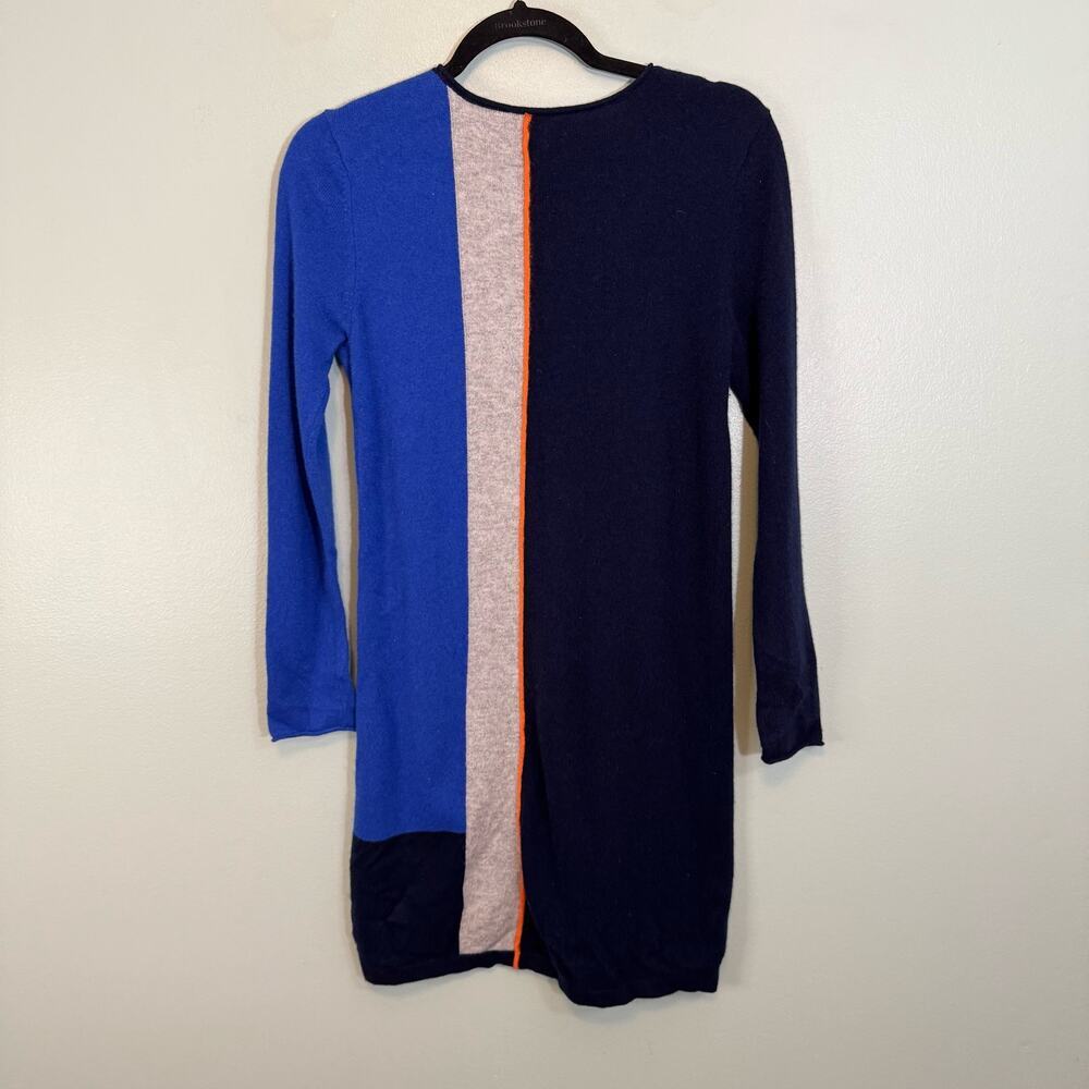 Magaschoni Sweater Dress Womens S Blue Gray Colorblock Long Sleeve Knit Pullover - Picture 2 of 7